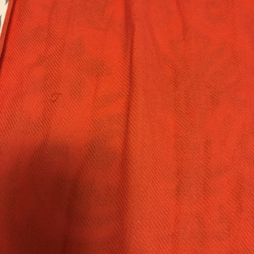 Nordstrom Orange Coral 100% Cashmere Shawl Scarf Fringe Chic Quiet Luxury City